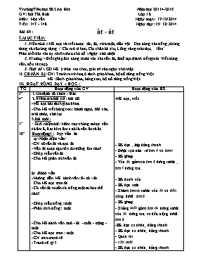Giáo án Lớp 1 - Tuần 17 - Năm học 2014-2015